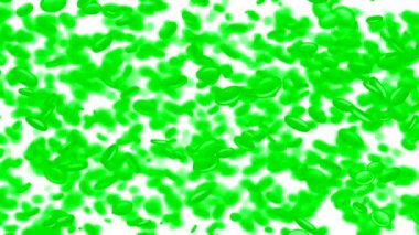 Soyut organik hareket arkaplanı. Tasarım. Uzaylı bir yaratığın yeşil kan hücreleri