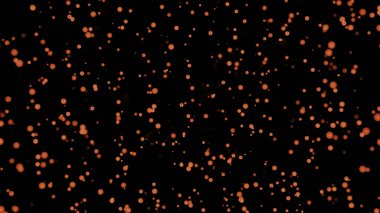 Kırmızı konfeti patlamasının animasyonu. Tasarım. Küçük uçan kırmızı parçacıklar arkaplanı