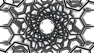Graphene atom nanostructure animation. Design. Nanotube in form of honeycomb, concept of nanotechnology and sciences clipart