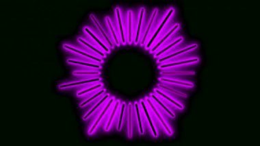 Siyah zemin üzerinde dengeleyiciler olan bir top. Tasarım. Parlak neon çizgilerden oluşan bir Halo. Equalizer yarı daire şeklinde. Top etrafında kulüp dengeleyici.