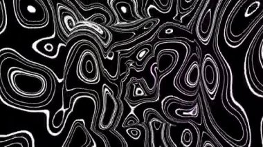 Eğri ayna çizgileri olan psikedelik bir arka plan. Tasarım. Arkaplan kıvrımlı çizgilerle dönüyor. Eğri çizgileri olan çarpık ayna deseni.