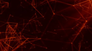 Bilgisayar alanında geometrik pleksler hareket ediyor. Hareket. Uzayda moleküler veya geometrik plekssler. Noktalı çizgiler moleküler zincirlere bağlıdır..