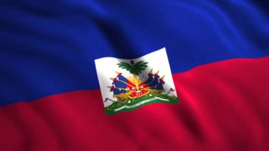 Haiti bayrağı dalgalı arka plan, kusursuz döngü. Hareket. Rüzgarda dalgalanan Haiti bayrağı