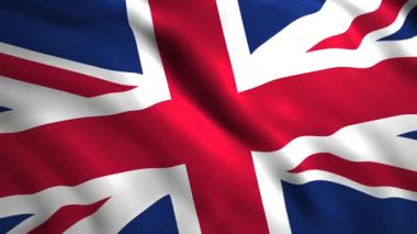 İngiltere 'nin parlak bayrağı. Hareket. Mavi, Büyük Britanya' nın kırmızı ve beyaz sembolüdür. Yüksek kalite 4k görüntü