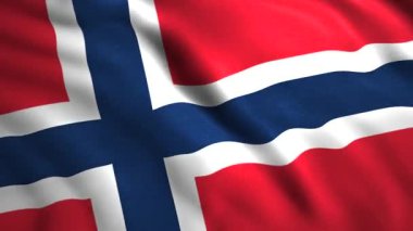 Norveç bayrağı, yavaş çekim dalgalanan arka plan, kusursuz döngü. Hareket. pf spor etkinliklerini ve uluslararası yarışmaları, hareket grafiklerini kavra