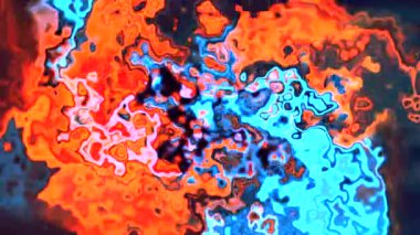 Parlak parlayan desenler ve dönen renkler. Hareket. Işık ve renklerin yanıp söndüğü dijital sıvı sanat. Enerjik kıvrımlı renklerin psikedelik deseni.