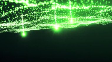 Parçacıkların akan sihirli nehri ile zarif renkli bir arka plan. Hareket. Samanyolu gibi parlayan küçük yıldızlar