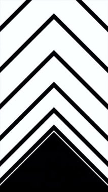 Dinamik siyah beyaz geçiş geçmişi. Medya. Siyah arka planda beyaz oklar hareket ediyor. Dikey video