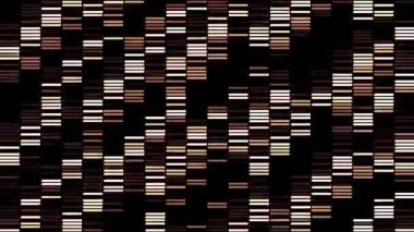 Kahverengi ve bej renkli kısa çizgiler, pürüzsüz döngü. Hareket. Dikey yönde hareket eden renkli bölümler