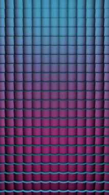 Dönme ve hareket eden fayanslardan oluşan soyut bir duvar. Medya. Aynı büyüklükte fayansların güzel gradyan arkaplanı. Dikey video