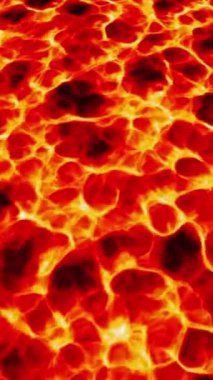 Volkanik sıcak erimiş lav. Hareket. Kırmızı erimiş magmanın yüzen arkaplanını kapat