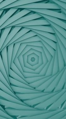 Hipnotik dönüşler renkli spiral, kusursuz döngü. Tasarım. Dönen altıgen nesneler plastik malzemeden yapılmış üç boyutlu katmanların etkisini yaratıyor