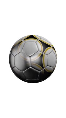 Dönen futbol topu. Medya. Beyaz arka planda izole bir şekilde dönen futbol topu. Dikey video