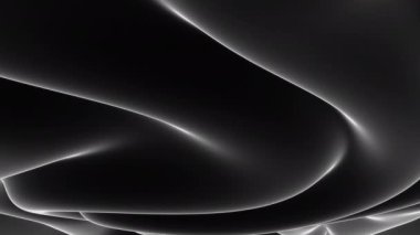 Zarif siyah ve beyaz eğriler içeren soyut bir tasvir, şık ve çağdaş bir kompozisyon oluşturur