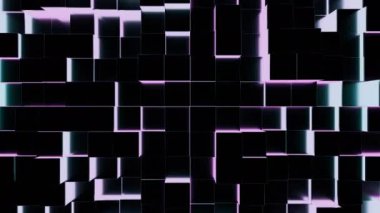 Çarpıcı bir modern soyut tasarım, koyu bir arkaplana karşı canlı neon renklerde yapılmış geometrik şekiller içeriyor.