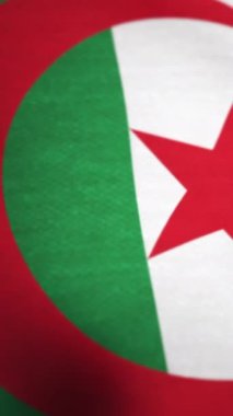 Cezayir bayrağı sallayarak animasyon. Cezayir rüzgarda sallayarak bayrak.