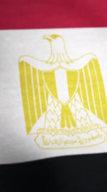 Mısır Ulusal bayrağı animasyonu. Mısır 'da rüzgar sallayan bayrağı.