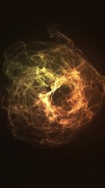 Soyut ateşli küre parlak dönen zemin ile arka plan. Parlayan küre. Yuvarlak kare açık daireler ışık efektli Parlatıcı.