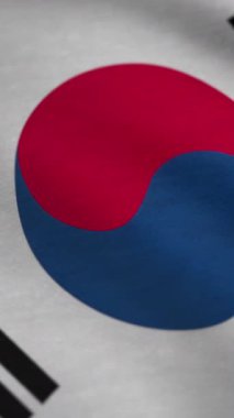 Güney Kore bayrağı rüzgarda sallayarak. Güney Kore ülke bayrağı animasyon.