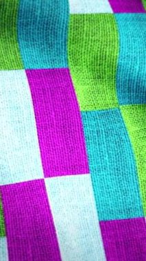 Arka plan dokusu yumuşak sakinleştirmek çizgili kumaş tekstil malzeme, kesintisiz döngü. Çeşitli kumaşlar vurdu havada uçan renkli. Arka plan renkli kumaş.