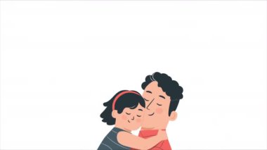 Bir babanın sevgili kızına sımsıkı sarılmasının güzel bir görüntüsü.