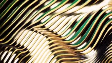 Altından ve yeşilden oluşan akışkan çizgilerden oluşan karmaşık detaylı bir sanat eseri, güzel bir hareket ve derinlik öneriyor.