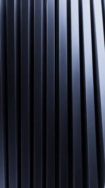 Soyut dönen metal mekanizması. Tasarım. Paralel metal şeritler, teknoloji kavramı