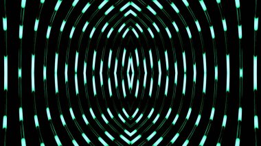 Hareketli çizgileri olan nöron fütüristik desen. Tasarım. Çizgili oval neon desen. Parlak çizgiler geometrik desende hareket eder.