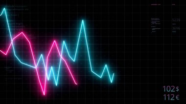 Piyasalar aşağı ve yukarı dinamik şema. Hareket. Finansal durgunluk, durgunluk, kriz, iş kazası ve ekonomik çöküş kavramı