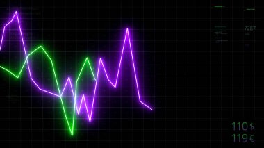 Çevrimiçi kripto para birimi grafiği, dijital paranın borsa grafiği. Hareket. Değişkenlik kavramı