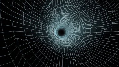 Tünel engeller ile animasyon. Siyah bir arka plan üzerinde seyahat