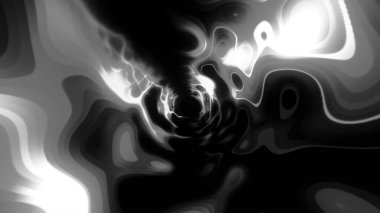 Beyaz lekeli gri bir tünel. Hareket. Soyutlamada parlak bir arka plan. İçe doğru uçuyor ve daireler çiziyor. Yüksek kalite 4k görüntü