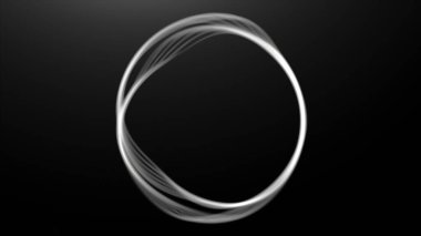 İzole edilmiş arka planda titreşen halka hatları. Hareket. Dalgalanan kenarları olan güzel bir halka animasyonu. Minimalist eşitleyicinin soyut halkası.