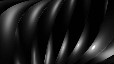 Üç boyutlu kıvrımlı çizgilerin akışı. Tasarım. Üç boyutlu metal çizgiler pleksus içinde hareket eder. Hareket eden akarsudaki çizgilerin karışıklığının yanılsaması.