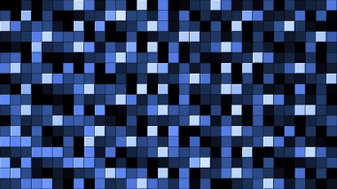 Hareket eden renkli karelerin arkaplanı. Hareket. Renkli kareler akışıyla arka planda hareket ediyor. Piksel kareler geçmişe dönük akış içinde hareket eder.