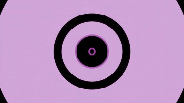 Açık yeşil ve pembe arka plan. Görev. Farklı boyutlarda siyah büyük daireler hareket eder ve soyutlamada dardır. Yüksek kalite 4k görüntü