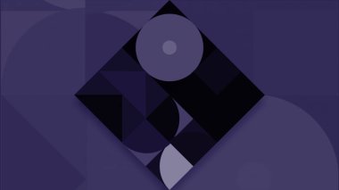 Parlak renkli soyutlama. Hareket. Hareket eden ve renk değiştiren animasyondaki çeşitli küçük geometrik şekiller. Yüksek kalite 4k görüntü