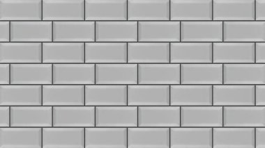 Soyut beyaz tuğlalar ortaya çıkıyor ve gri arkaplanda bir duvar oluşturuyor. Uçan aynı boyut dikdörtgenler yatay paralel satırlar, tek renk.