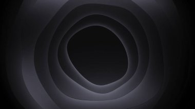 Hareket eden delik katmanlı animasyon. Tasarım. Derinlik katmanları hareket eden soyut bir tünel. Katmanlardan oluşan dönen halkaları olan tünel.