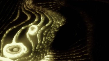 Siyah arka planda bulanık ışık lekeleri. Hareket. Çizgi film animasyonunda mavi ve altın çizgileri olan hafif animasyon. Yüksek kalite 4k görüntü