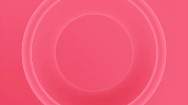 Soyut mimari arka planda pembe halkalar daralıyor. Tasarım. Yavaşça daire siluetlerini hareket ettir