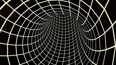 Şebeke ile hızlı hipnotik tünel. Tasarım. Sanal tünelin içindeki sibernetik şebeke. Izgarayla tünele siber atlama.