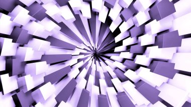 Bloklardan yapılmış soyut hipnotik spiral. Tasarım. Fraktal şekilli optik yanılsama