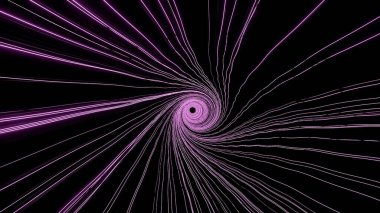 Dark background. Design.Purple swirling thin lines that spin in a circle in abstraction. High quality 4k footage clipart