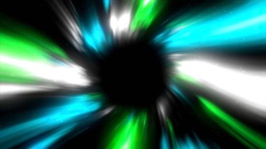 Soyut renkli girdap zaman geçidi. Hareket. Astral bir tünelin fantastik animasyonu ya da neon ışıkları ve aydınlığıyla seyahat eden bir solucan deliği, uzay, enerji, gerçekliğin bozulması kavramı