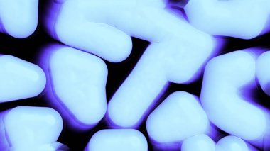 Mavi ve pembe arka plan. Hareket. Siyah arkaplandaki ızgaradan yapılmış, 3D formatının derinliklerine doğru ilerleyen parlak bir tünel. Yüksek kalite 4k görüntü