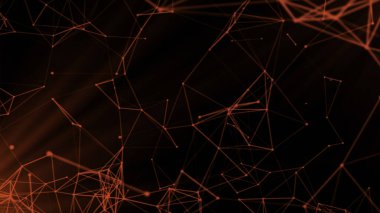 Hareketli noktalar ve çizgiler ile soyut fütüristik koyu pleksus arkaplanı. Hareket. Gece gökyüzünün yıldız ve takımyıldızlarla görselleştirilmesi, astroloji kavramı