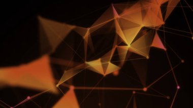 Noktaları ve çizgileri hareket ettiren soyut dijital bağlantı. Hareket. Teknoloji arka planı, ağ bağlantısı yapısı