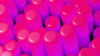 Parlak renkli sütunlar 3 boyutlu animasyonda hareket eder. Tasarım. Hareketli 3 boyutlu silindirli modern animasyon. Parlak sütunlar dalgalar halinde hareket eder.