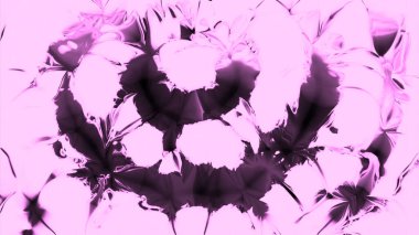 Hareket eden patlamanın etkisiyle sıvı deseni. Tasarım. Dairesel galaksileri sıvı üç boyutlu olarak hareket ettiriyor. Siyah noktalar patlayıcı dalgalarda sıvı soyut desenlerde hareket eder.